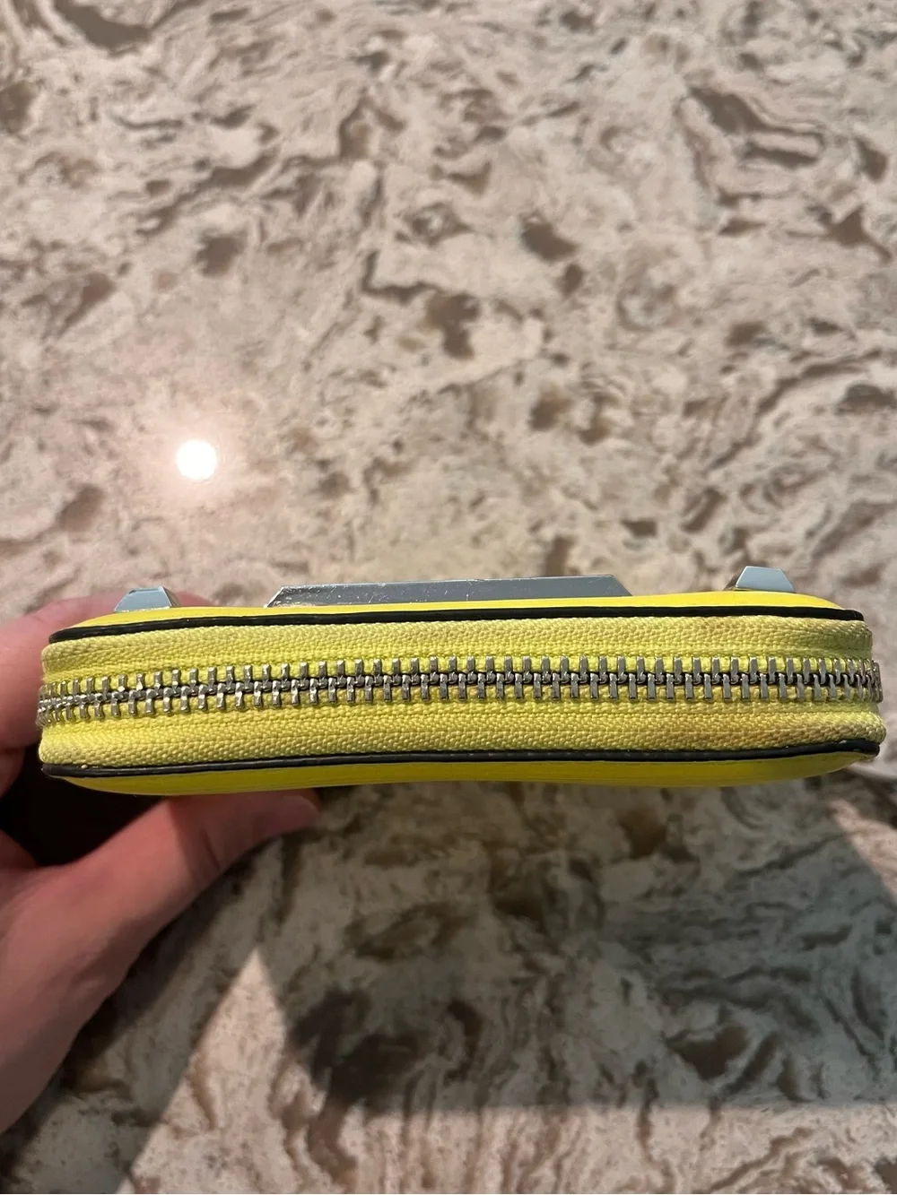 Rebecca Minkoff Bright Yellow Textured Zip Wristlet Wallet